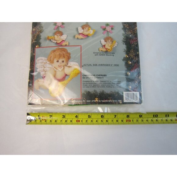 1991 BUCILLA Felt Ornaments Kit #82936 Christmas Cherubs-Angels - New Old Stock - Picture 7 of 7
